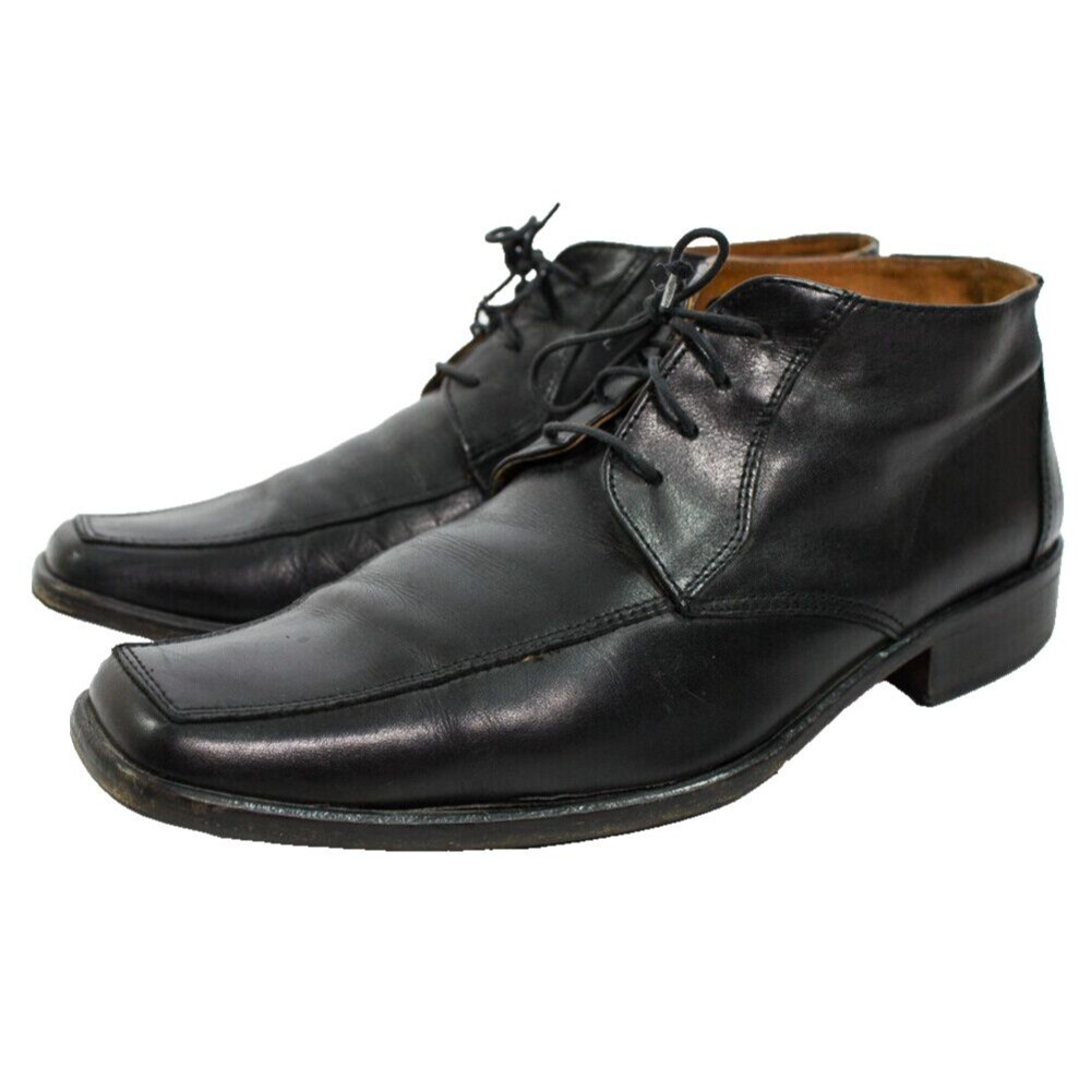 Vero Cuoio Black Leather Ankle Boots Men's Size 41 Made in Italy
